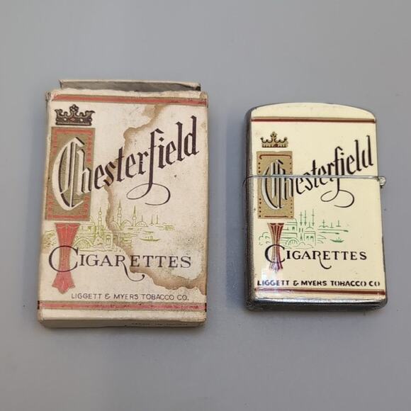 Continental ad lighter with box, Chesterfield King Cigarettes - Picture 1 of 6